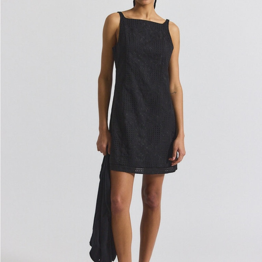Derek Lam Black Eyelet Mini Dress